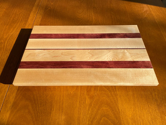 Maple and purpleheart charcuterie board