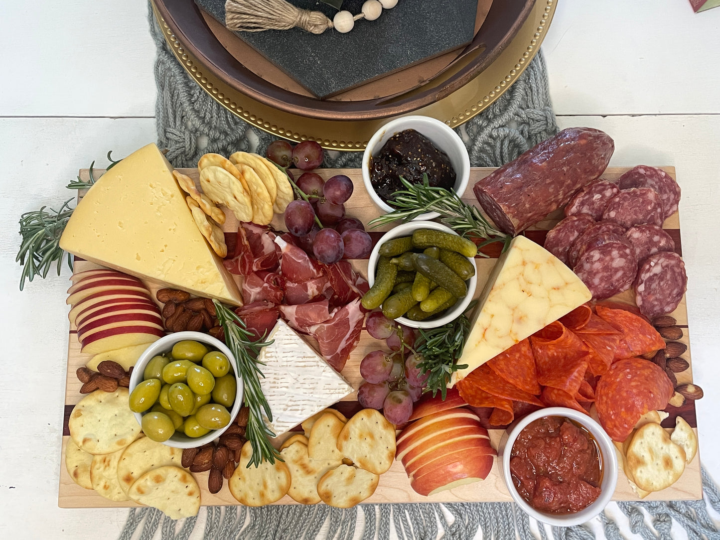 Padauk and maple charcuterie board